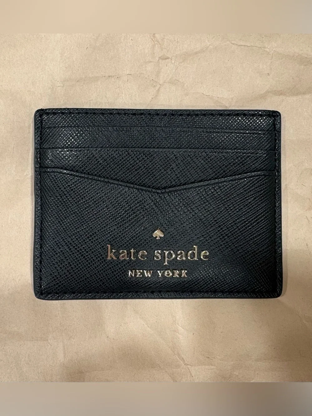 Kate Spade Staci Small Slim Leather Card Holder Black